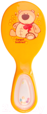 Набор для ухода за волосами детский Canpol Мягкая расческа с погремушкой / 56/156 (оранжевый)