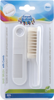 Набор для ухода за волосами детский Canpol Щетка для волос мягкая и расческа / 2/424 (белый)