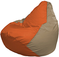 Бескаркасное кресло Flagman Груша Мега Г3.1-30 (оранжевый/темно-бежевый) - 