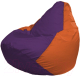 Бескаркасное кресло Flagman Груша Мега Г3.1-33 (фиолетовый/оранжевый) - 