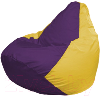 Бескаркасное кресло Flagman Груша Мега Г3.1-35 (фиолетовый/желтый)
