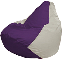 Бескаркасное кресло Flagman Груша Мега Г3.1-36 (фиолетовый/белый) - 