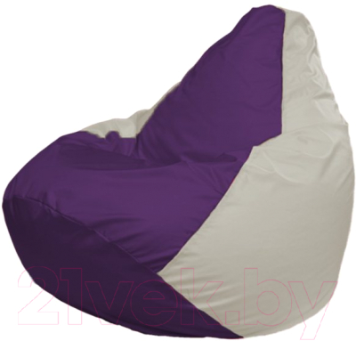Бескаркасное кресло Flagman Груша Мега Г3.1-36 (фиолетовый/белый)