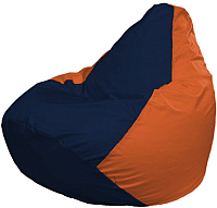 Бескаркасное кресло Flagman Груша Мега Г3.1-45 (темно-синий/оранжевый) - 