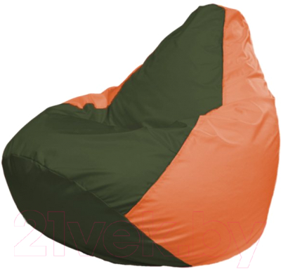 Бескаркасное кресло Flagman Груша Мега Г3.1-56 (темно-оливковый/оранжевый)