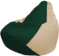 Бескаркасное кресло Flagman Груша Мега Г3.1-62 (темно-зеленый/светло-бежевый) - 