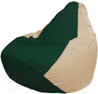 Бескаркасное кресло Flagman Груша Мега Г3.1-62 (темно-зеленый/светло-бежевый)