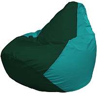 Бескаркасное кресло Flagman Груша Мега Г3.1-66 (темно-зеленый/бирюзовый) - 