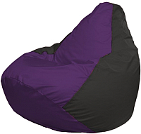 Бескаркасное кресло Flagman Груша Мега Г3.1-67 (фиолетовый/черный) - 