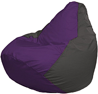 Бескаркасное кресло Flagman Груша Мега Г3.1-69 (фиолетовый/темно-серый) - 