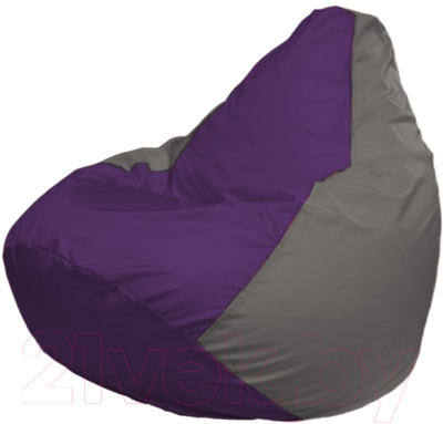 Бескаркасное кресло Flagman Груша Мега Г3.1-72 (фиолетовый/серый)