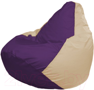 Бескаркасное кресло Flagman Груша Мега Г3.1-73 (фиолетовый/светло-бежевый)