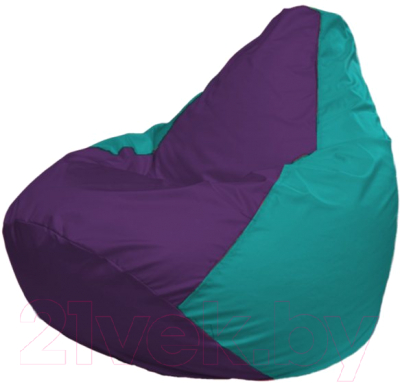 Бескаркасное кресло Flagman Груша Мега Г3.1-75 (фиолетовый/бирюзовый)