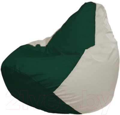 Бескаркасное кресло Flagman Груша Мега Г3.1-76 (темно-зеленый/белый)