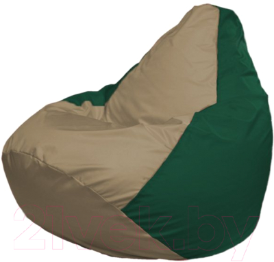 Бескаркасное кресло Flagman Груша Мега Г3.1-83 (темно-бежевый/темно-зеленый)