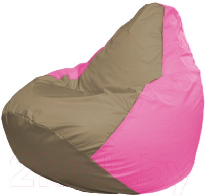 Бескаркасное кресло Flagman Груша Мега Г3.1-89 (темно-бежевый/розовый)