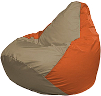 Бескаркасное кресло Flagman Груша Мега Г3.1-90 (темно-бежевый/оранжевый) - 