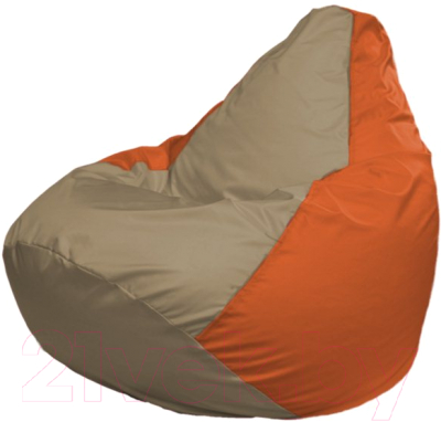 Бескаркасное кресло Flagman Груша Мега Г3.1-90 (темно-бежевый/оранжевый)