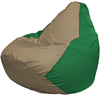 Бескаркасное кресло Flagman Груша Мега Г3.1-94 (темно-бежевый/зеленый) - 