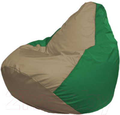 Бескаркасное кресло Flagman Груша Мега Г3.1-94 (темно-бежевый/зеленый)