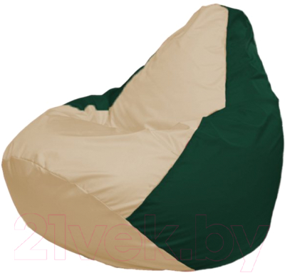 Бескаркасное кресло Flagman Груша Мега Г3.1-137 (светло-бежевый/темно-зеленый)