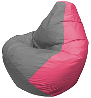 Бескаркасное кресло Flagman Груша Макси Г2.1-333 (серый/розовый) - 