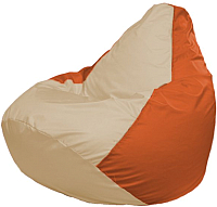 Бескаркасное кресло Flagman Груша Мега Г3.1-143 (светло-бежевый/оранжевый) - 