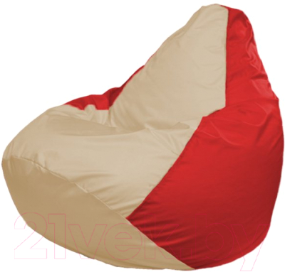 Бескаркасное кресло Flagman Груша Мега Г3.1-145 (светло-бежевый/красный)