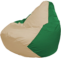 Бескаркасное кресло Flagman Груша Мега Г3.1-147 (светло-бежевый/зеленый) - 