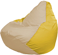 Бескаркасное кресло Flagman Груша Мега Г3.1-148 (светло-бежевый/желтый) - 