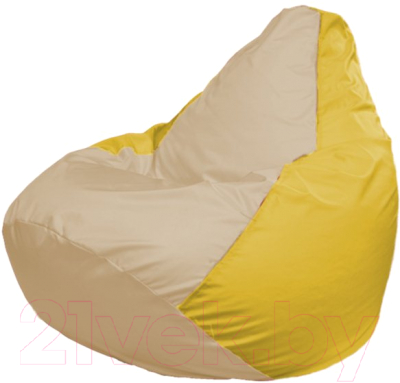 Бескаркасное кресло Flagman Груша Мега Г3.1-148 (светло-бежевый/желтый)