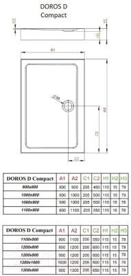 Душевой поддон Radaway Doros D Compact 120x100 / SDRD1210-05