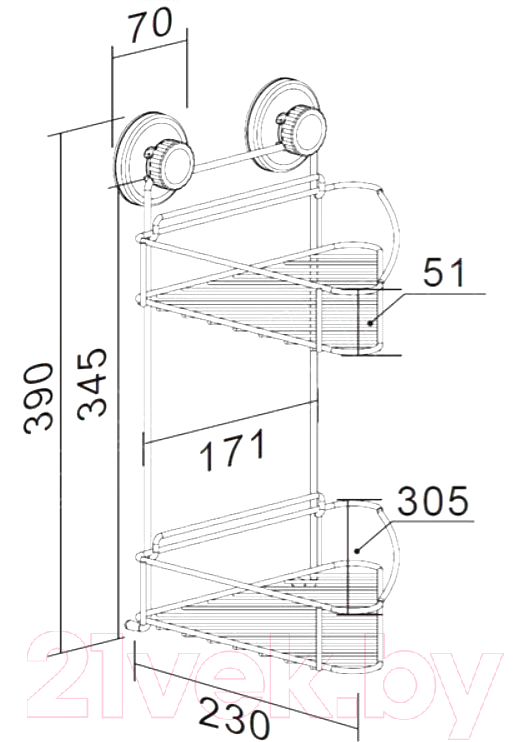 Полка для ванной Ledeme L3728-2