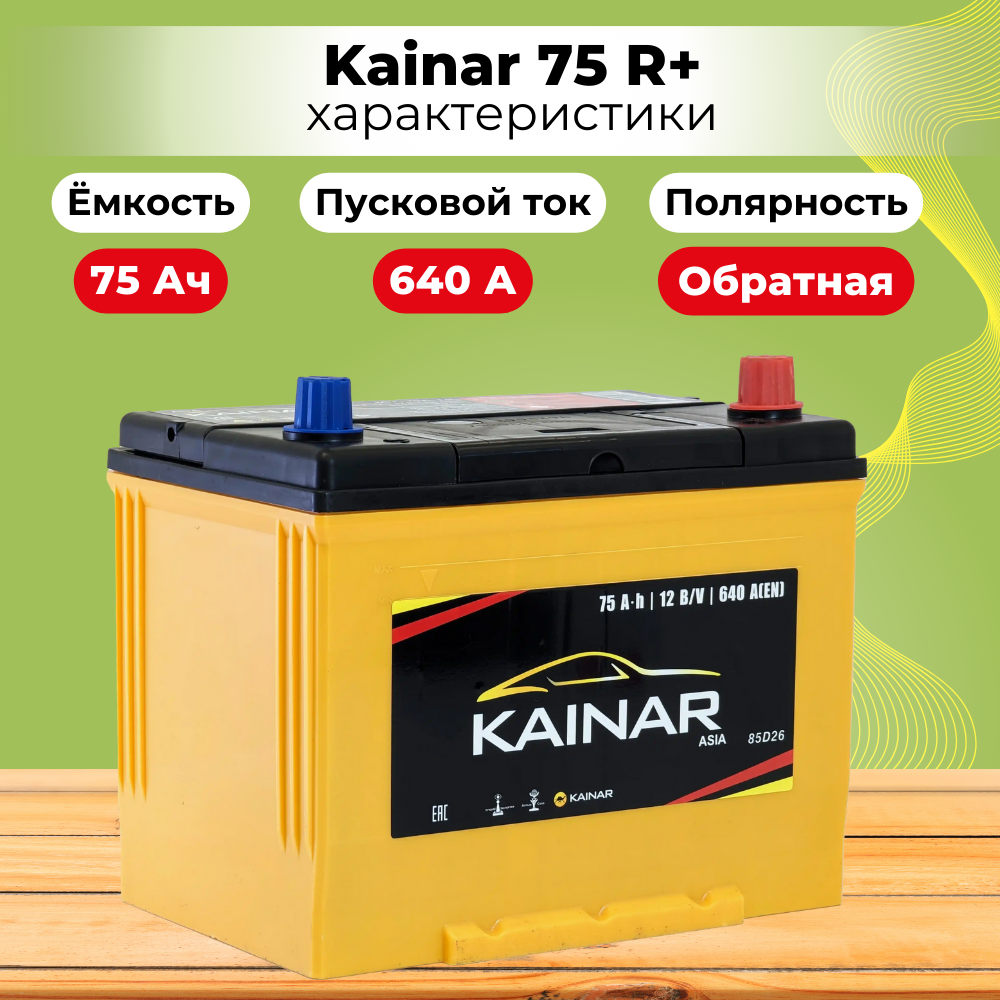 Автомобильный аккумулятор Kainar Asia JR+ / 070 20 38 02 0031 10 11 0 L (75 А/ч) — фото 4
