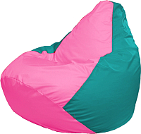 Бескаркасное кресло Flagman Груша Мега Г3.1-204 (розовый/бирюзовый) - 