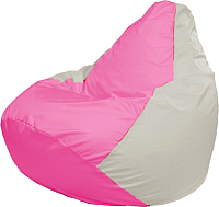 Бескаркасное кресло Flagman Груша Мега Г3.1-205 (розовый/белый) - 