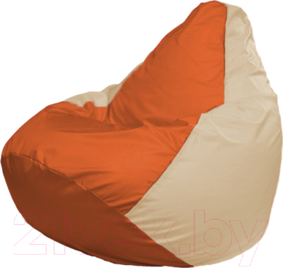 Бескаркасное кресло Flagman Груша Мега Г3.1-207 (оранжевый/светло-бежевый)