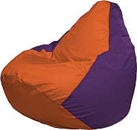 Бескаркасное кресло Flagman Груша Мега Г3.1-208 (оранжевый/фиолетовый) - 