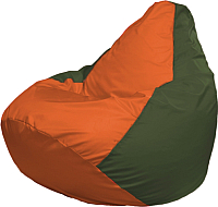 Бескаркасное кресло Flagman Груша Мега Г3.1-211 (оранжевый/темно-оливковый) - 