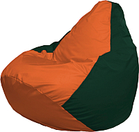 Бескаркасное кресло Flagman Груша Мега Г3.1-212 (оранжевый/темно-зеленый) - 