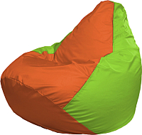 Бескаркасное кресло Flagman Груша Мега Г3.1-215 (оранжевый/салатовый) - 