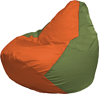 Бескаркасное кресло Flagman Груша Мега Г3.1-216 (оранжевый/оливковый) - 