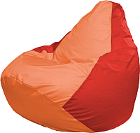 Бескаркасное кресло Flagman Груша Мега Г3.1-217 (оранжевый/красный) - 