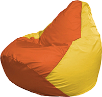 Бескаркасное кресло Flagman Груша Мега Г3.1-219 (оранжевый/желтый) - 