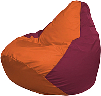 Бескаркасное кресло Flagman Груша Мега Г3.1-222 (оранжевый/бордовый) - 