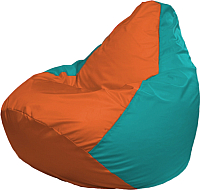 Бескаркасное кресло Flagman Груша Мега Г3.1-223 (оранжевый/бирюзовый) - 