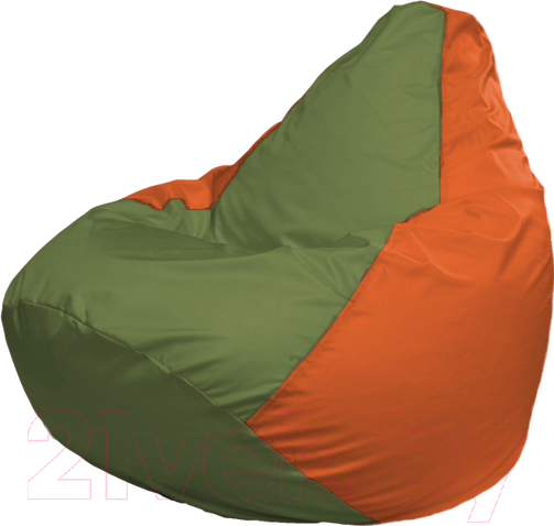 Бескаркасное кресло Flagman Груша Мега Г3.1-227 (оливковый/оранжевый)