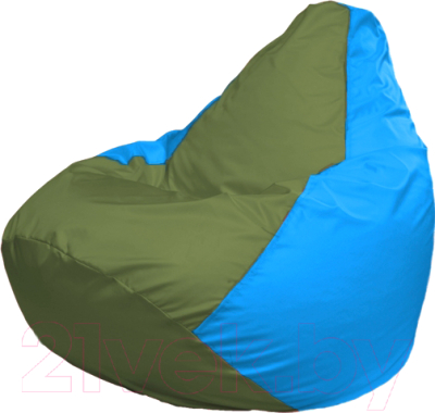 Бескаркасное кресло Flagman Груша Мега Г3.1-229 (оливковый/голубой)