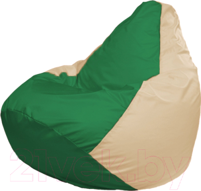 Бескаркасное кресло Flagman Груша Мега Г3.1-240 (зеленый/светло-бежевый)