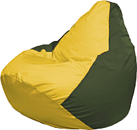 Бескаркасное кресло Flagman Груша Мега Г3.1-250 (желтый/темно-оливковый) - 